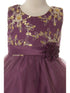 Rain Kids Girls Multi Color Gold Floral Applique Hi-Low Christmas Dress 3-12 - SophiasStyle.com